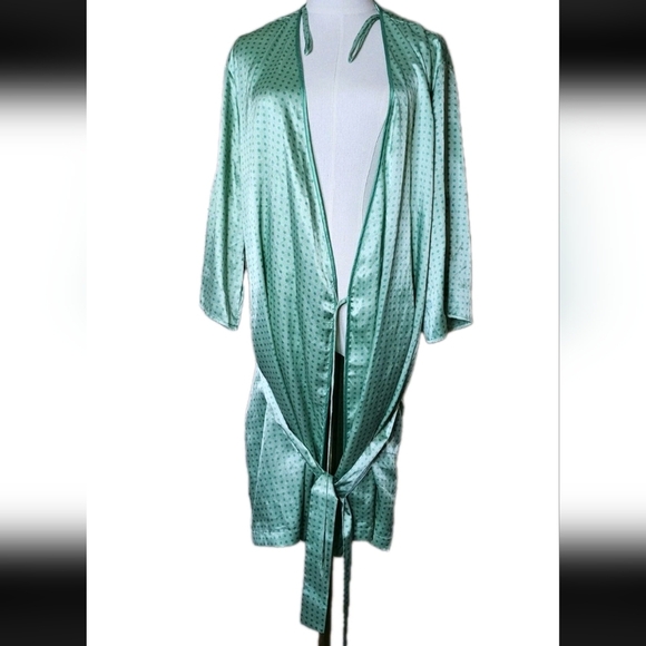 CABERNET*ROYAL SATIN MID LENGTH KIMONO STYLE ROBE~SZ L - Picture 8 of 8